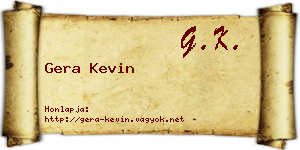Gera Kevin névjegykártya